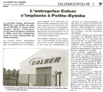 2007-08-07 – La Voix du Nord – L’entreprise Calser s’implante à Petite-Synthe