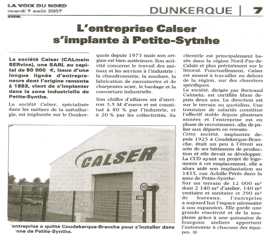 Calser Chantiers Dunkerque Travaux Construction